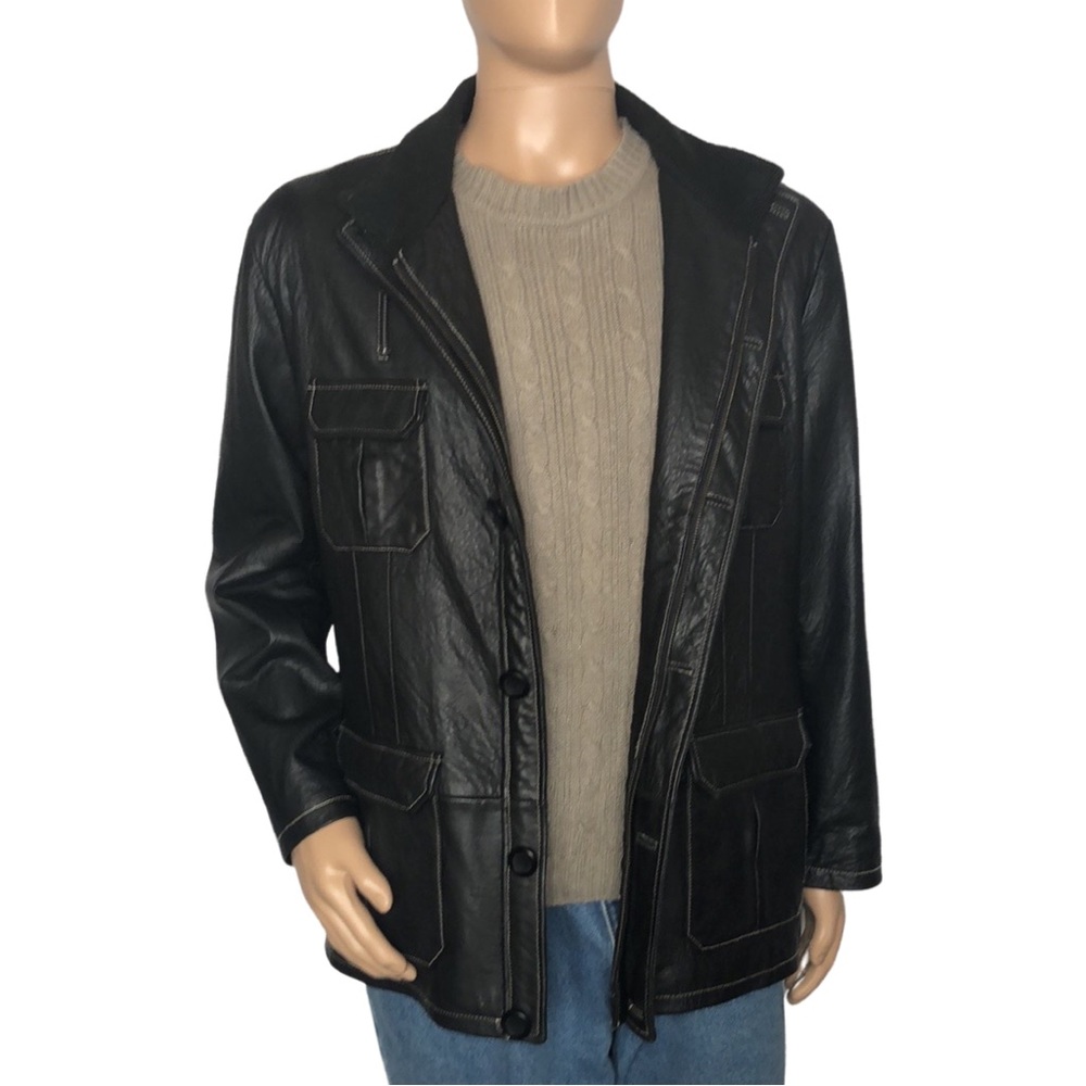 Overland leather chore coat